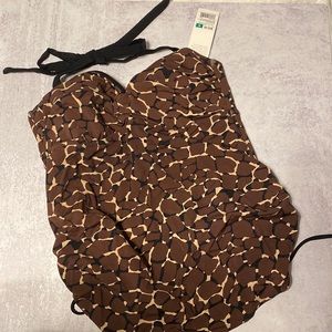 NWT Liz Lange Maternity Bathing-suit Top Animal Print